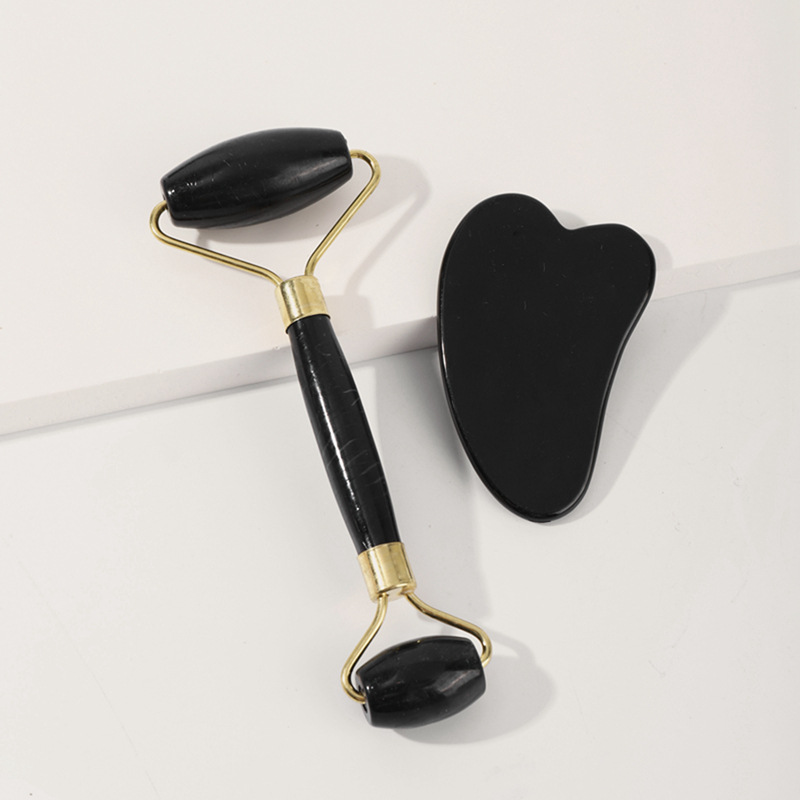 Jade Roller Gua Sha - مجموعة أدوات تدليك الوجه والجسم من