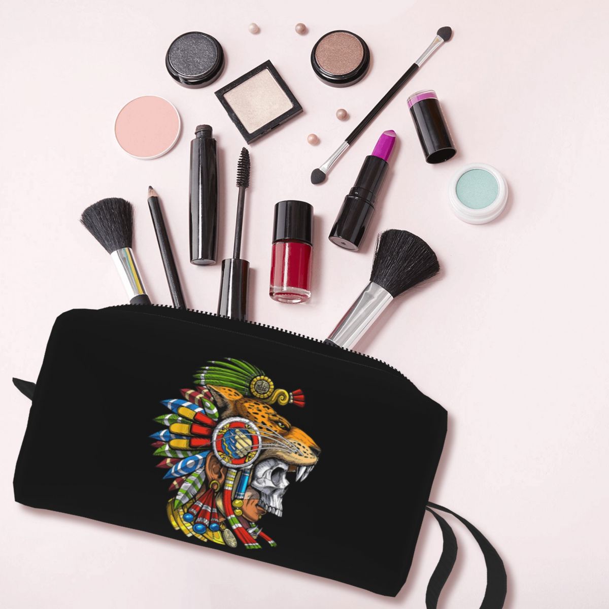 Jaguar Beauty Makeup - حقيبة مكياج بتصميم قناع المحارب الجاغوار