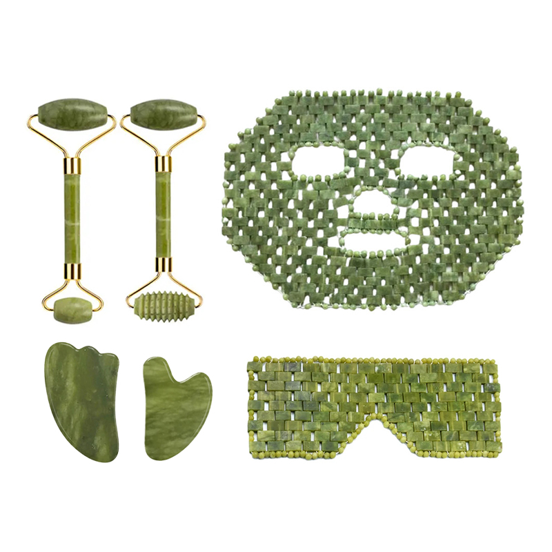 Jade Roller Gua Sha - الطبيعية Xiuyan اليشم قناع الوجه الغواش