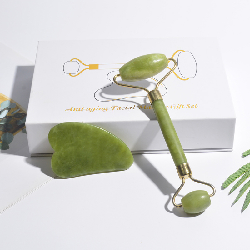 Jade Roller Gua Sha - أداة تدليك الوجه والجسم من اليشم