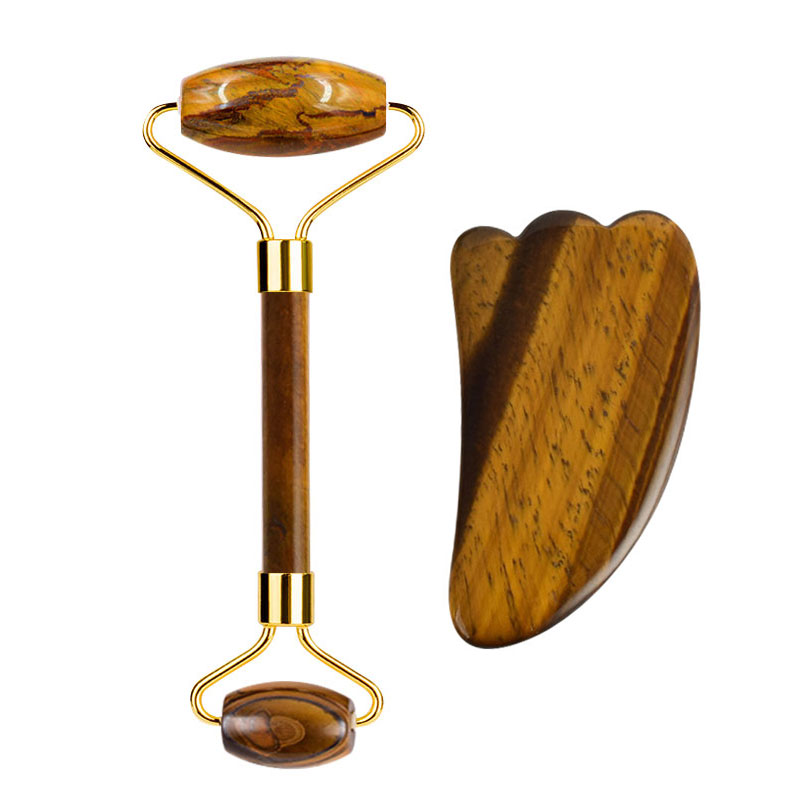 الطبيعية حجر عين النمر الغواش  - مراجعة Jade Roller Gua Sha وسعره