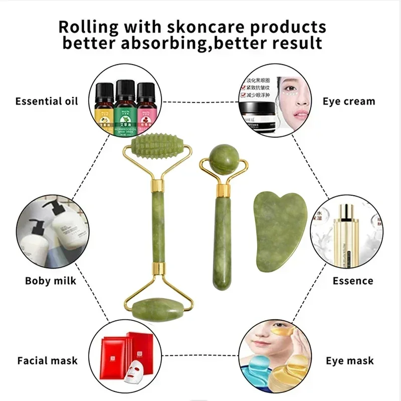 أداة تدليك الوجه والجسم من حجر - مراجعة Jade Roller Gua Sha وسعره